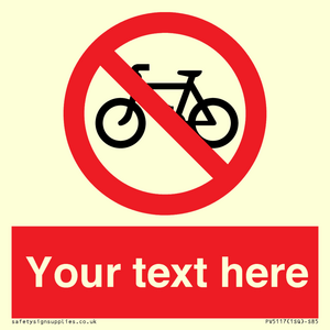 Custom No Cycling Sign